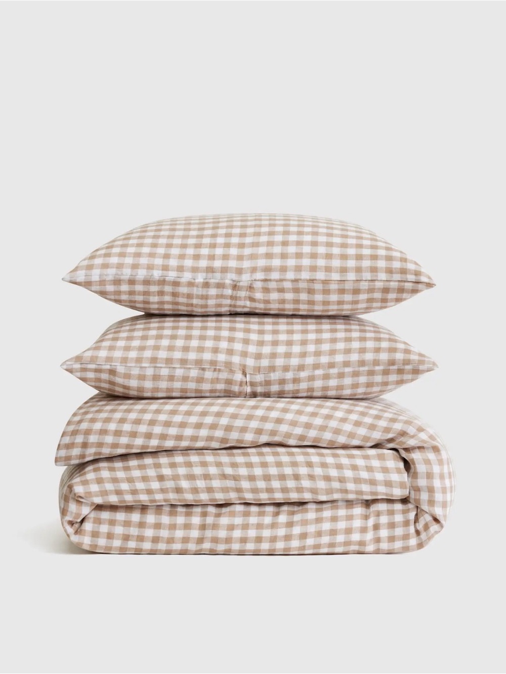 Quince NWOT European Linen Gingham Duvet Cover Set in  Cafe King Size